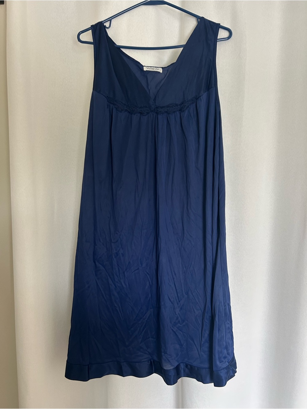 Vanity Fair Navy Sleeveless Chemise Nightgown